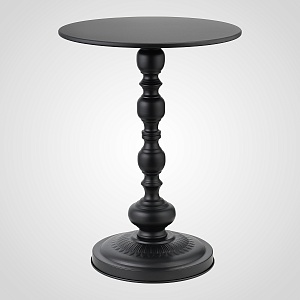 Журнальный стол Простой повседневный приставной столик круглый стол из кованого железа ретро-мебель для гостиной 40*52 черного цвета