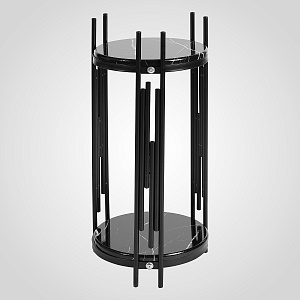 Подставка для цветов металлическая напольная черный камень черный корпус круглой формы 70 высота