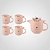 Керамический Розовый Набор для Чаепития : Поднос,Чайник, 4 Кружки "Kitty"