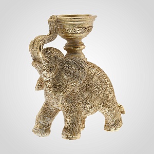 Фигурка Золотой Слон подсвечник H-16см (Полистоун)