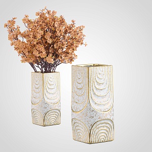 Квадратная золотистая ваза из керамики "Rainbow" S
