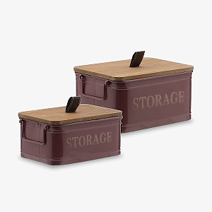 Набор Металлических Хлебниц/Ящиков для Хранения "Storage" Спелая Вишня (2 шт)