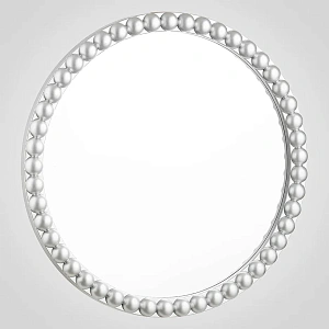 Настенное интерьерное круглое зеркало    АВАНГАРД серебряного цвета 