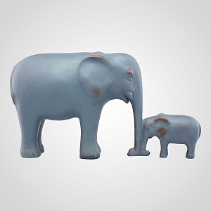 Декоративная Интерьерная  Фигура Слоны, Мама с малышом (Полистоун)