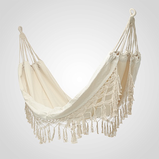 Гамак Hanging Fringe вязанный бежевый