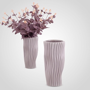 Керамическая ваза сиренево-пудрового цвета М