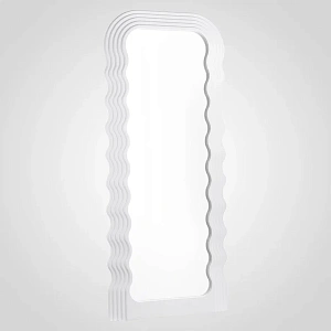 Настенное интерьерное зеркало волна  АВАНГАРД белого цвета 