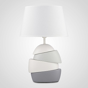 Интерьерная Настольная Керамическая Лампа 47,5 см. (Белый, Серый)