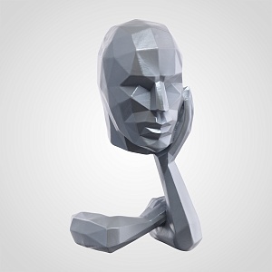 Декоративная статуэтка "Face" 20 см серая