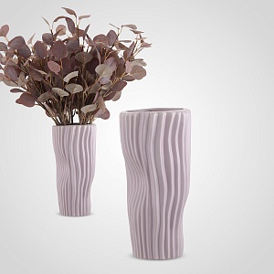 Керамическая ваза сиренево-пудрового цвета L