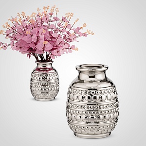 Керамическая серебристая ваза "Silver Shine" Узоры