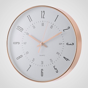 Часы настенные с белым циферблатом (полимер) -  D 30 см