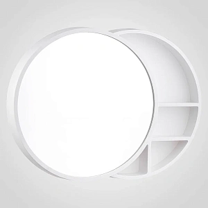 Настенное интерьерное зеркало полка   АВАНГАРД  круглое белого цвета