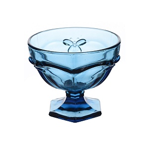 Креманка стеклянная Грани синяя (6 штук)