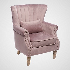 Интерьерное Бархатное Розовое Кресло c Подушкой
