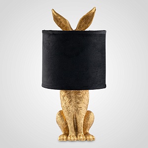 Золотистая Металлическая Настольная Лампа с Кроликом