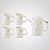 Керамический Белый Набор для Чаепития : Поднос,Чайник, 4 Кружки "Life"
