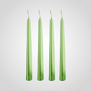Набор из 4 зеленых свечей 20 см