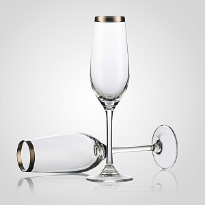 Стеклянный Бокал для Шампанского с Бронзовой Каймой (от 6 штук)