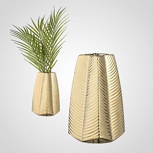 Ваза керамическая ORIGINAL CERAMICS настольная золото 11*11*20