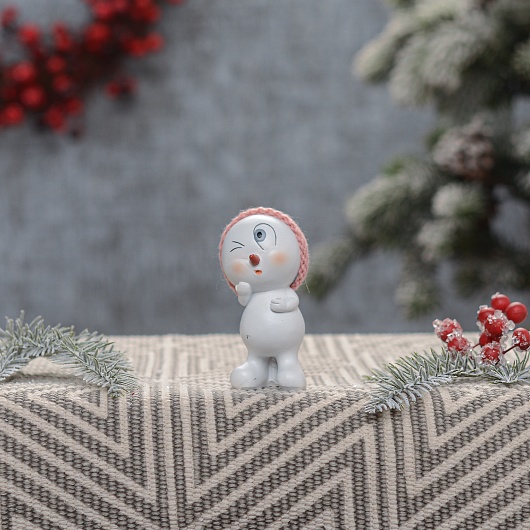 Подмигивающий Снеговичок в Шапочке (Полистоун,от 6 штук)