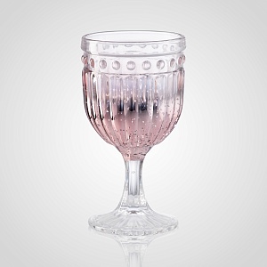 Стеклянный Бокал с Напылением Розового  Цвета 16,5 см. (от 6 штук)