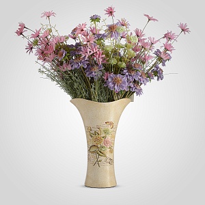 Ваза Oblique "Flowers in Beige" Малая,Керамика