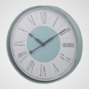 Настенные часы Белый с голубым (полимер) -  D 30 см