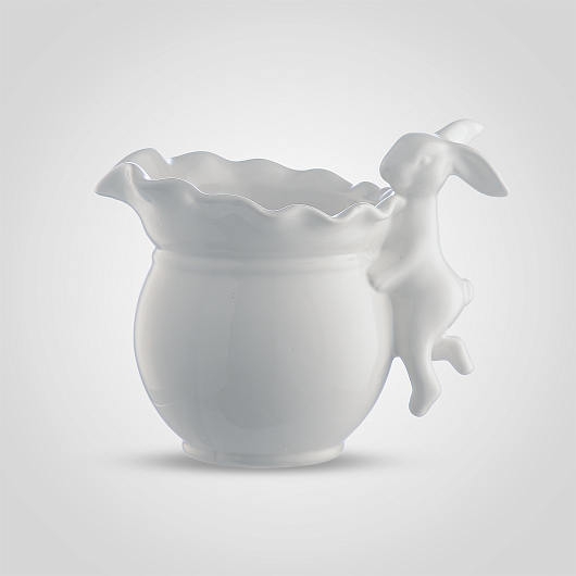 Керамическая Ваза Белая с Кроликом