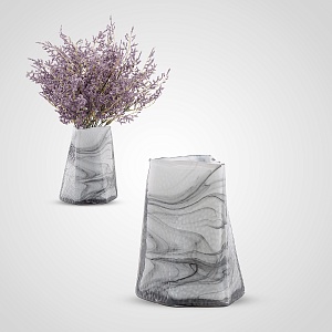 Интерьерная ваза  "Black marble" S