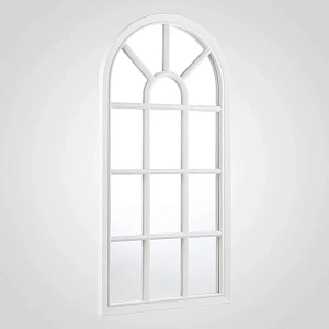Настенное интерьерное зеркало  АВАНГАРД  арка белого цвета
