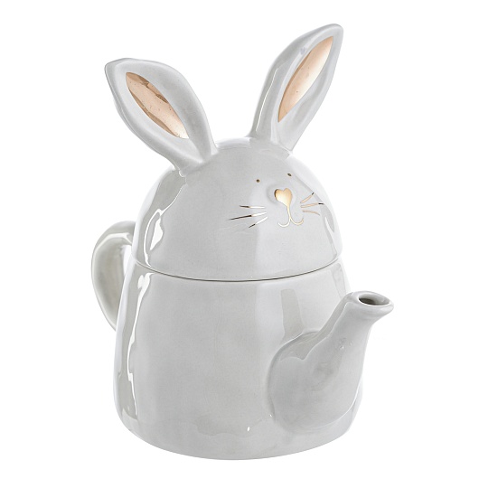 УЦЕНКА!!! Керамический Кремовый Заварочный Чайник-Кролик