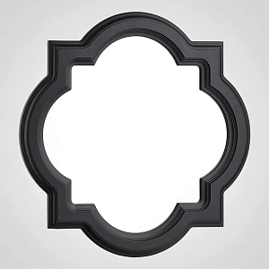 Настенное интерьерное зеркало  АВАНГАРД круг-квадрат черного цвета