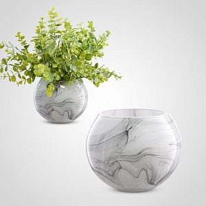 Интерьерная стеклянная ваза "Black marble" 
