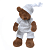 Медвежонок коричневый мальчик в белой пижаме 27см