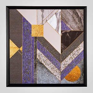 Интерьерное Абстрактное Панно на Холсте с Кристальной аппликацией 60х60 см.