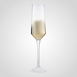 Бокал Стеклянный для Шампанского с Напылением Золотисто-Серого цвета 25.5см. (от 6 шт.)