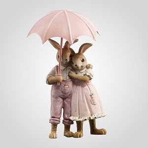 Декоративная Фигура "Кролики" из Полистоуна