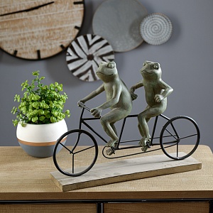 Декор Лягушки Весельчаки на велосипеде