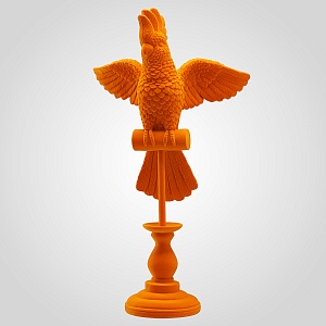 Декоративная оранжевая фигурка "Попугай" из флокированной ткани