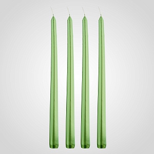 Набор из 4 зеленых свечей 30 см