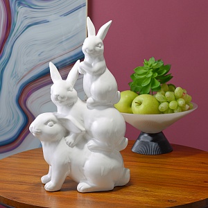Декоративная Фигура "Семейство Кроликов" 37 см. (Керамика) 