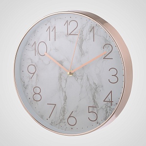 Часы настенные Белый мрамор (полимер) -  D 30 см