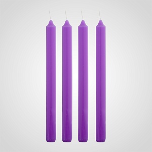 Набор из 4 фиолетовых свечей