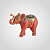 Слон Декор Красный с Индийским Орнаментом (Полистоун)