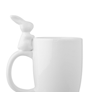 УЦЕНКА! Кружка Подарочная Белая с Кроликом на Ручке (Керамика)