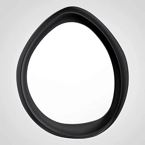 Настенное интерьерное зеркало  АВАНГАРД овальный лист черного   цвета