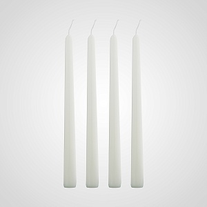 Набор из 4 белых свечей 24 см
