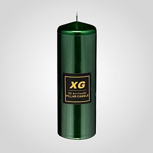 Зеленая интерьерная свеча "Pillar candle" L