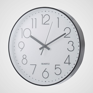 Часы настенные Белый циферблат (полимер) -  D 30 см